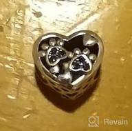 img 1 attached to 🐾 Puppy Dog Paw Print Charms with Birthstone Crystal: 925 Sterling Silver Pawprint Heart Bead for European Animal Bracelet Necklace - Perfect Gifts for Mom, Child, Best Friend, or Pet Lover review by Vera Hernandez