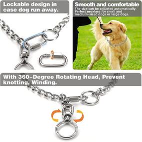 img 2 attached to 🐶 Sturdy Stainless Steel Dog Chain Necklace for Superior Leash Training: Adjustable Buckle, 360 Degree Rotation, Ideal Gift for Medium to Large Dogs