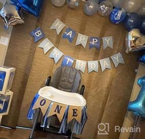 img 5 attached to 78 шт., комплект украшений на 1 день рождения для мальчиков с коробками для воздушных шаров, короной, баннером с днем ​​рождения и баннером на стульчике для первого дня рождения ребенка
