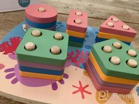 img 8 attached to Dreampark Montessori Toys For 1 2 Year Old - Toddler Wooden Sorting And Stacking Toys For Boys & Girls - Shape Sorter Color Recognition Preschool Learning Toy Gifts For 12-18 Month Kids