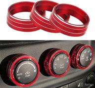 🔴 red moebulb ac climate control knob ring air conditioner switch volume cover for 2011-2017 jeep wrangler jk jku/dodge challenger 2008-2014 - interior conditioning accessories trim logo