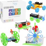 stem kit for boys ages 8-12, dc motor model car building set, electric engineering science experiment projects gift for kids 8 9 10 11 12 logo