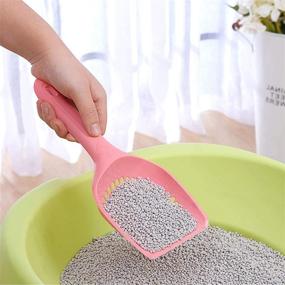 img 3 attached to 🐾 MXCELL Small Plastic Litter Scoop for Cats: Durable Deep Shovel with Long Handle - 6 Pack Random Colors