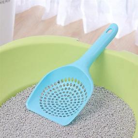 img 2 attached to 🐾 MXCELL Small Plastic Litter Scoop for Cats: Durable Deep Shovel with Long Handle - 6 Pack Random Colors