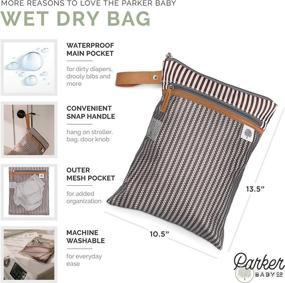 img 3 attached to 👶 Waterproof Reusable Diaper Bag Accessory - Parker Baby Cloth Diaper Wet Dry Bag with Mesh Organizer and Zippered Pocket: Ideal for Soiled or Wet Clothes, Diapers, Wipes, and Swimsuits