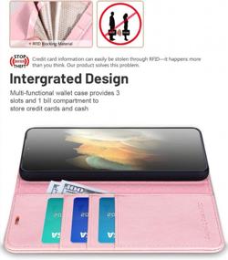 img 2 attached to OCASE Compatible With Galaxy S21 5G Wallet Case, PU Leather Flip Folio Case With Card Holders RFID Blocking Kickstand [Shockproof TPU Inner Shell] Phone Cover 6.2 Inch (2021) - Pink