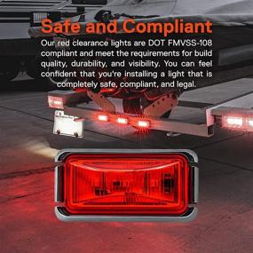 img 3 attached to 🚛 2.5-Inch Red LED Trailer Marker Light with Chrome Bezel - DOT FMVSS 108 Compliant, SAE P2PC Certified, Surface Mount, Waterproof IP67 - Side Marker Lights for Trailer Truck