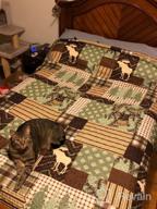 img 1 attached to Lodge Bedding Set King Size Rustic Cabin Quilts Lightweight Reversible Moose Bear Bedspread Coverlet All Season Country Forest Bedding Decor review by Melonie