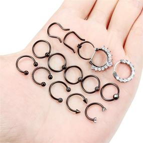 img 1 attached to Cisyozi Piercing Stainless Horseshoe Cartilage Women's Jewelry : Body Jewelry