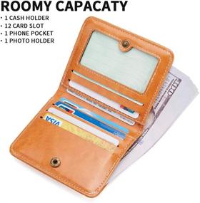 img 3 attached to Womens Blocking Compact Bifold Leather Women's Handbags & Wallets at Wallets