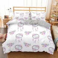 🌈 jumjee bedding cover set: 3-piece duvet cover with rainbow prints and 2 pillowcases - stylish comforter set with modern 3d pattern printing logo