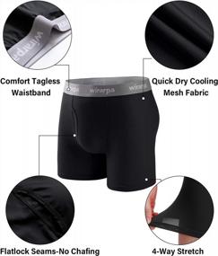 img 1 attached to Men'S Mesh Breathable Boxer Briefs Cool Breeze Underwear Open Fly 4 Pack By Wirarpa