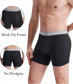 img 3 attached to Men'S Mesh Breathable Boxer Briefs Cool Breeze Underwear Open Fly 4 Pack By Wirarpa