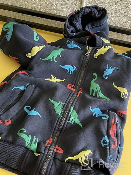 img 1 attached to 🦖 Dinosaur Boys' Clothing: Sherpa Fleece Jacket, Jackets & Coats review by Hurst Batiste