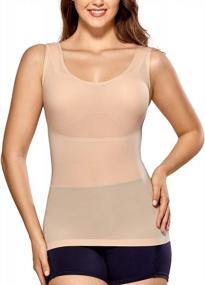 img 4 attached to Seamless Tummy Control Shaping Camisole Tank Top For Women By DELIMIRA