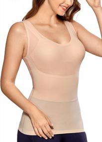 img 1 attached to Seamless Tummy Control Shaping Camisole Tank Top For Women By DELIMIRA
