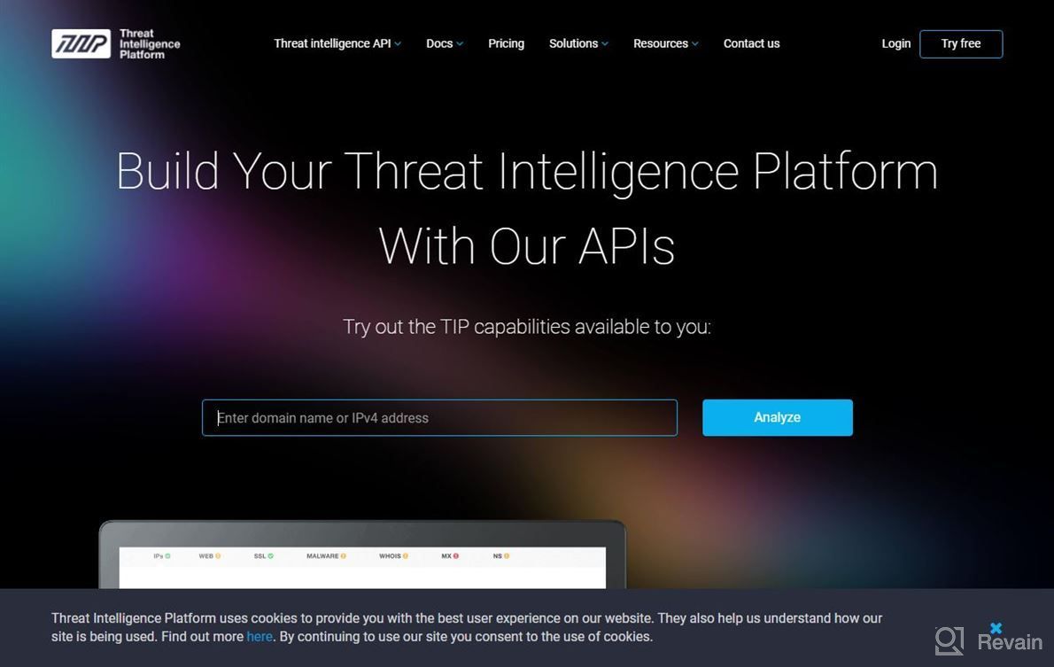 img 1 attached to Threat Intelligence API Platform review by James Jenkins