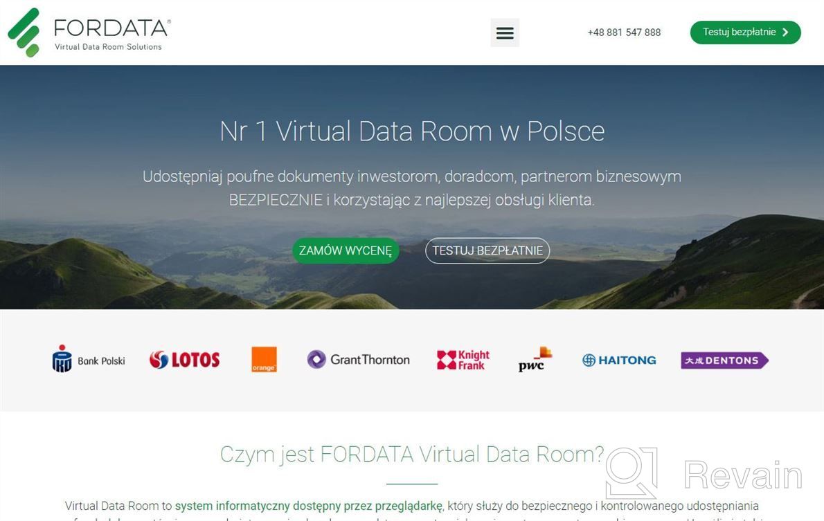 img 1 attached to FORDATA Virtual Data Room review by Tony Conlon