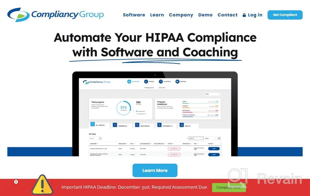 img 1 attached to Compliancy Group HIPAA Compliance review by Andrew Dickens