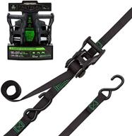 high-performance smartstraps 10-foot tactical ratchet straps | ideal for safely hauling light loads in pickup trucks, trailers, dirt bikes, atvs, lawn tractors | 1,500 lb break strength, 500 lb safe work load | pack of 2, black логотип