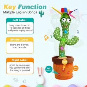 img 2 attached to 🌵 MIAODAM Upgraded Volume Adjustable, Dancing Cactus Singing 120 Songs: Interactive Talking Cactus Plush Toy