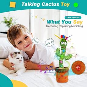 img 1 attached to 🌵 MIAODAM Upgraded Volume Adjustable, Dancing Cactus Singing 120 Songs: Interactive Talking Cactus Plush Toy