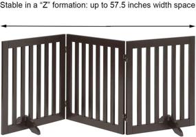 img 1 attached to 🐾 Freestanding Wooden Pet Gate with 2PCS Support Feet - Foldable Dog Safety Fence for Doorways, Stairs, and Indoor Use - Espresso - by beeNbkks