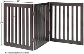 img 2 attached to 🐾 Freestanding Wooden Pet Gate with 2PCS Support Feet - Foldable Dog Safety Fence for Doorways, Stairs, and Indoor Use - Espresso - by beeNbkks