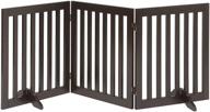 🐾 freestanding wooden pet gate with 2pcs support feet - foldable dog safety fence for doorways, stairs, and indoor use - espresso - by beenbkks logo