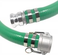 20 ft green pvc suction hose assembly with cam & groove fittings for water transfer - 2" id logo