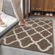 washable and non-slip indoor door mat for home and entryway - essential brown door mat for water absorption, protection and decoration logo