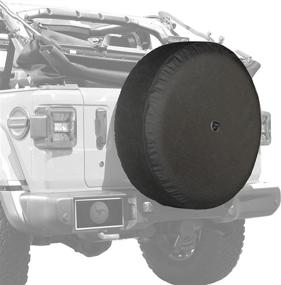 img 3 attached to Soft JL Tire Cover for Jeep Wrangler JL (with Back-up Camera) - Sport & Sahara (2018-2021) - 32 inch - Black Denim Vinyl - Integrated Camera Hood