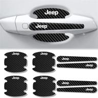 🚙 high-quality 3d carbon fiber protection film for jeep grand cherokee wrangler compass cherokee - 8pcs anti-scratch invisible car door handle stickers with anti-collision protection логотип