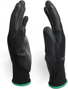 img 1 attached to 20 пар ультратонких дышащих перчаток Milcoast с полиуретановым покрытием для оптимальной работы и управляемости - размер средний
