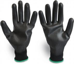 img 2 attached to 20 пар ультратонких дышащих перчаток Milcoast с полиуретановым покрытием для оптимальной работы и управляемости - размер средний