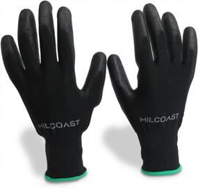 img 4 attached to 20 пар ультратонких дышащих перчаток Milcoast с полиуретановым покрытием для оптимальной работы и управляемости - размер средний