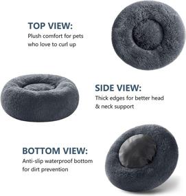 img 1 attached to 🐶 CozyLux Calming Dog Beds: Perfect Anti-Anxiety Solution for Small-Medium Dogs and Cats - Round Donut Shape, Machine Washable