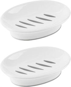 img 4 attached to 🧽 WYOK 2-Pack Soap Dish: Drain Soap Holder for Clean and Dry Soap in Shower, Bathroom, Kitchen - White