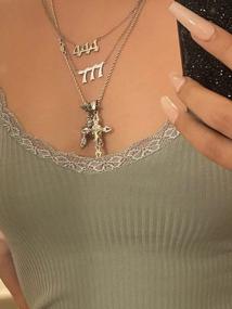 img 1 attached to Dainty 14K Gold Plated Angel Number Necklace - Perfect For Christmas, Valentine'S Day, And Birthday Gifts For Women/Girls