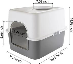 img 3 attached to Large Grey RIZZARI Portable Cat Litter Box with Lid - Top Entry, Enclosed Design for Anti-Splashing and Easy Installation