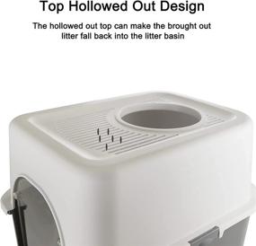 img 1 attached to Large Grey RIZZARI Portable Cat Litter Box with Lid - Top Entry, Enclosed Design for Anti-Splashing and Easy Installation