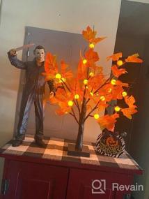 img 7 attached to Добавьте очарования своему дому с помощью 2 наборов освещенных кленовых деревьев, украсьте 24 светодиодными лампами, 6 сосновыми шишками и 24 желудями - идеально подходит для осени и подарков на День Благодарения