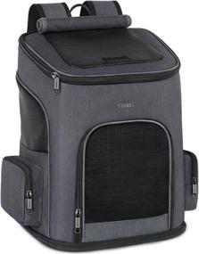 img 4 attached to Ventilated Cat Backpack Carrier with Safety Straps for Travel, Hiking, and Outdoor Use - Black