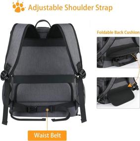 img 2 attached to Ventilated Cat Backpack Carrier with Safety Straps for Travel, Hiking, and Outdoor Use - Black