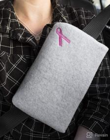 img 4 attached to 🎗️ The Mastectomy Pillow and Seatbelt Cushion for Breast and Chest Surgery Sites - Gray with Pink Ribbon