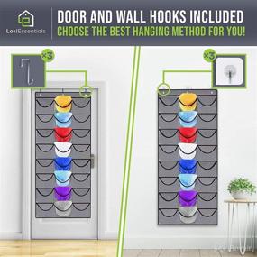 img 3 attached to 🧢 LokiEssentials Hat Organizer Rack for Wall or Door with 24 Pockets – Hat Storage & Ballcap Display Holder with Door & Wall Hooks Included – Spacious Pockets for Organizing Multiple Baseball, Golf, and Sports Caps