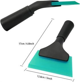 img 1 attached to 🧼 FOSHIO 5-Inch Mini Window Tinting Squeegee with Light Blue Rubber Blade – Non-Slip Handle for Mirror Glass and Window Cleaning Tools