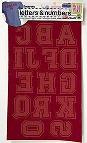 img 1 attached to Dritz CL175LNRD Iron-On Letters & Numbers, Soft Flock, Collegiate, 1-3/4-Inch, Red (3-Sheets)