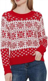 img 4 attached to Anna-Kaci Women'S Reindeer And Snowflake Patterned Christmas Sweater Pullover With Long Sleeves