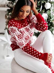 img 1 attached to Anna-Kaci Women'S Reindeer And Snowflake Patterned Christmas Sweater Pullover With Long Sleeves